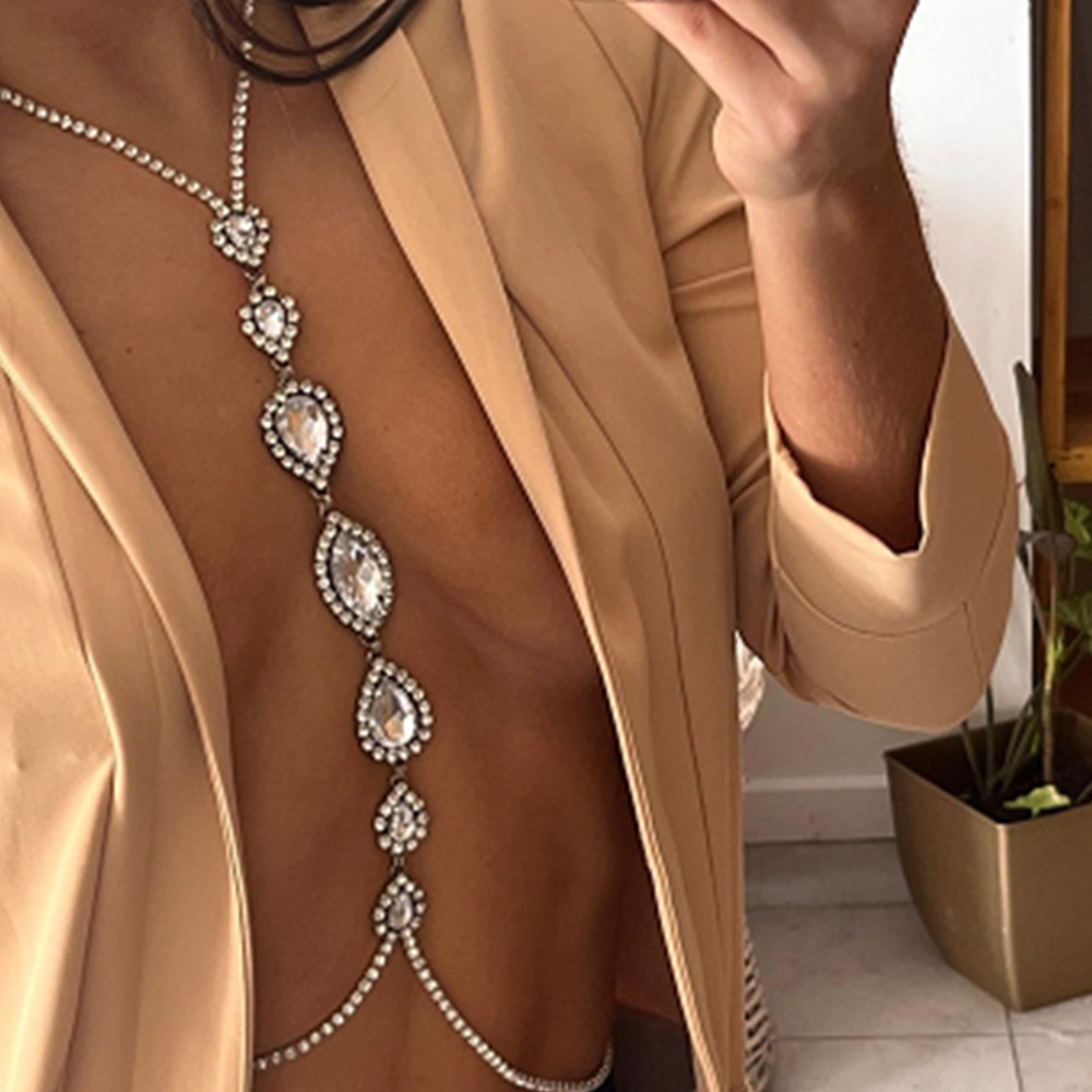 Body Jewelry Necklace - Collana sexy con goccia d'acqua alla