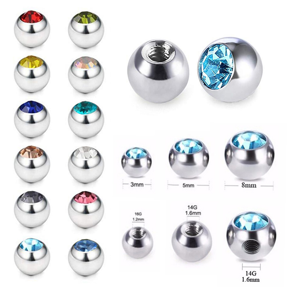 Body Jewelry Replacement Ball - 60pcs Dell'acciaio Inossidabile DELLA CZ di