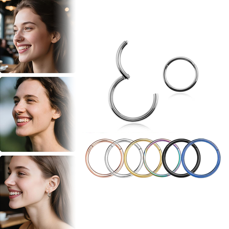 Body Jewelry Surgical Steel - Anelli a Cerniera Clicker in Acciaio