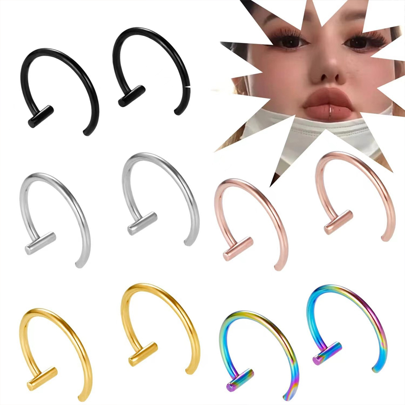 Body Jewelry Surgical Steel - Orecchini a cerchio aperti in acciaio