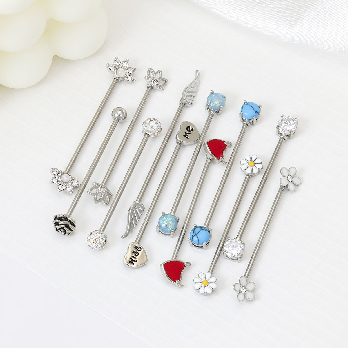 Body Jewelry Surgical Steel - 16G Frecce Cuori Bilanciere industriale Acciaio