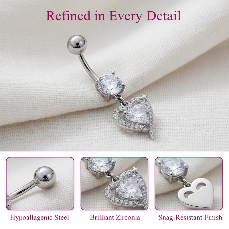 Body Jewelry Surgical Steel - 1 Pezzo Squisito Anello Pendente per