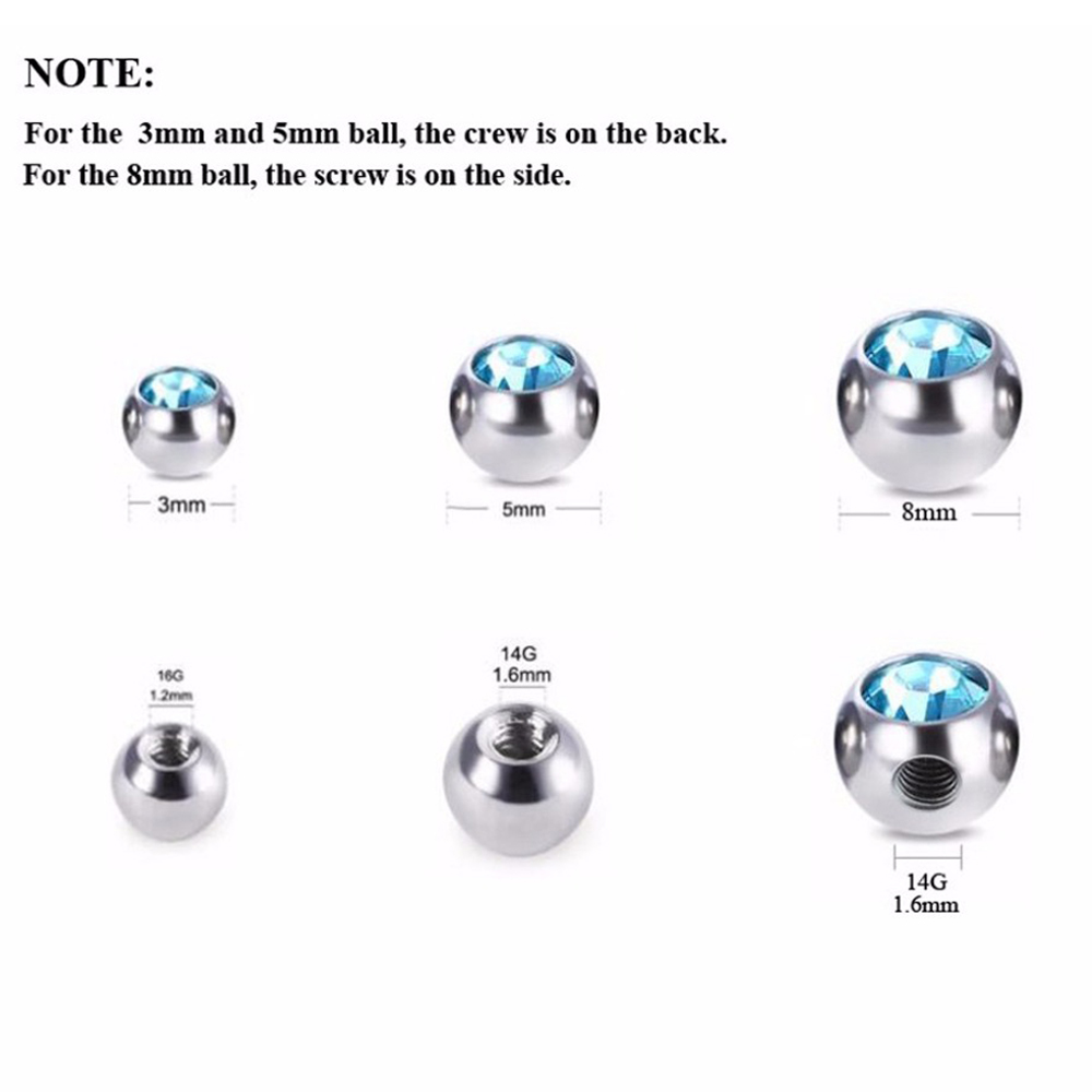 60pcs Dell'acciaio Inossidabil - Body Jewelry Replacement Ball recensione e prezzo