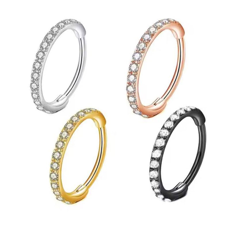 Anello da naso 16G con zirconi - Body Jewelry Surgical Steel recensione e prezzo
