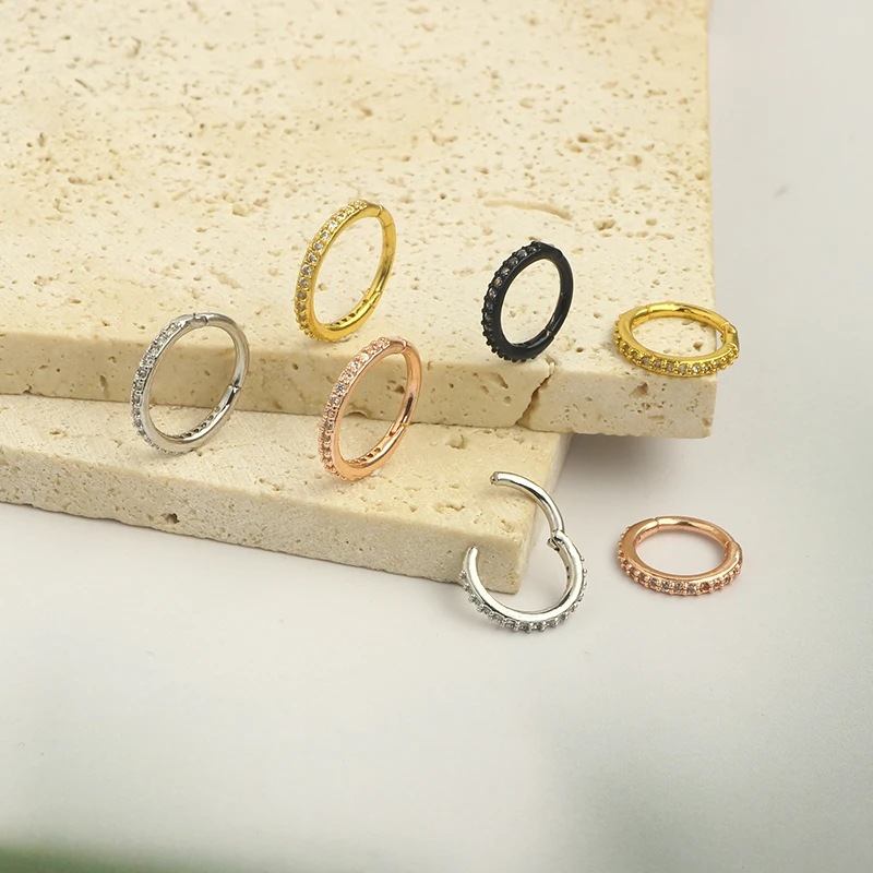 Anello da naso 16G con zirconi - Body Jewelry Surgical Steel recensione e prezzo