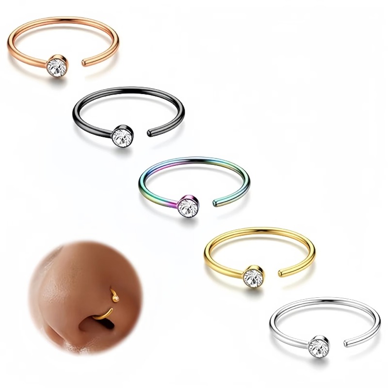 5 pezzi, anelli per il naso da - Body Jewelry Surgical Steel recensione e prezzo