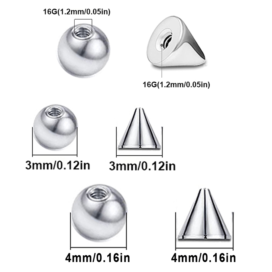 100 pz 16G 3mm 4mm Sostituzion - Body Jewelry Replacement Ball recensione e prezzo