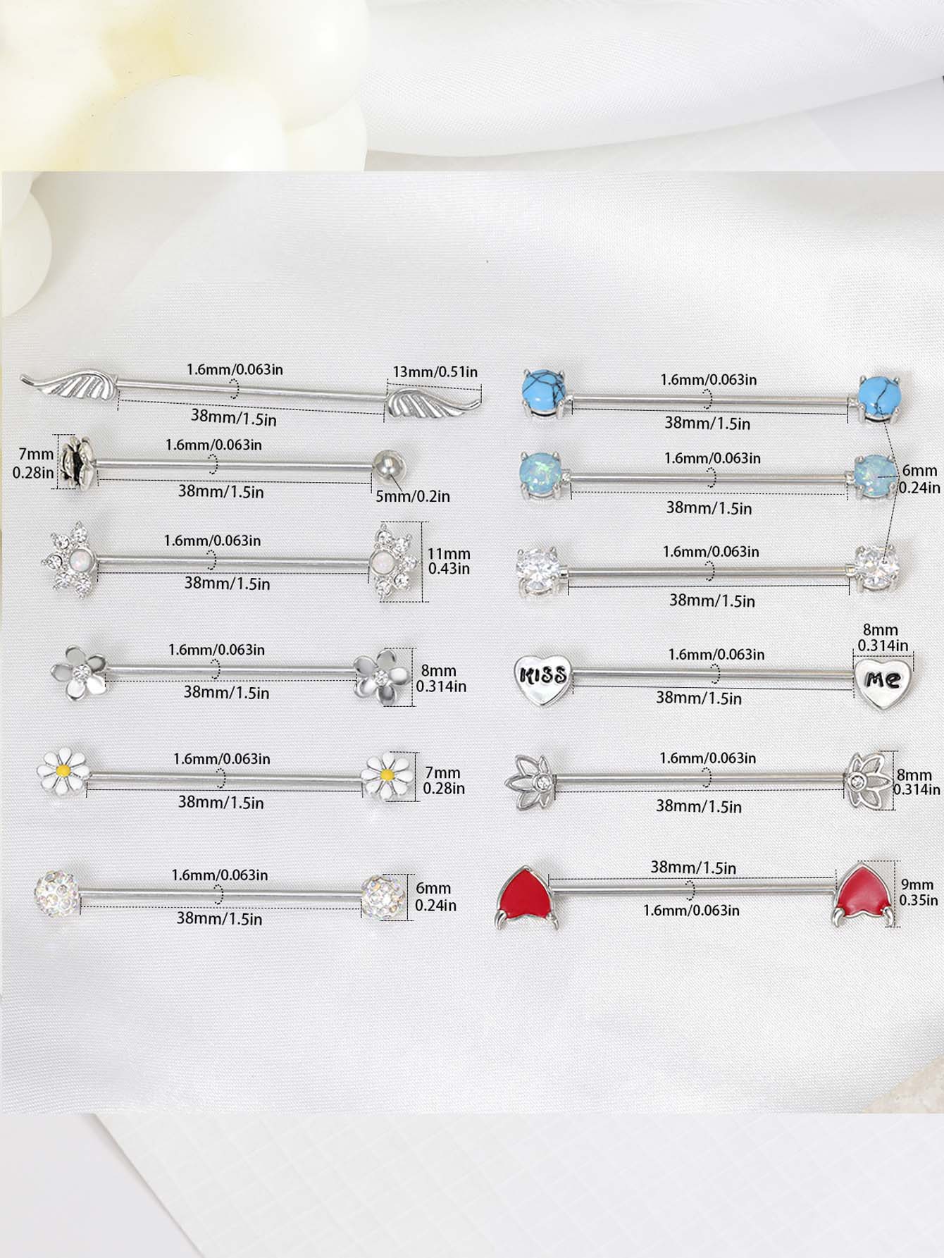 16G Frecce Cuori Bilanciere in - Body Jewelry Surgical Steel recensione e prezzo